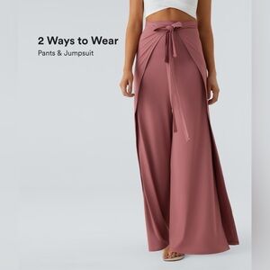 Halara High Waisted Tie Front Palazzo Wide Leg Pants XL NWT